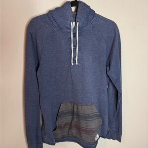 Vans Mens Medium Blue Henley Pullover Hoodie Long Sleeve Casual